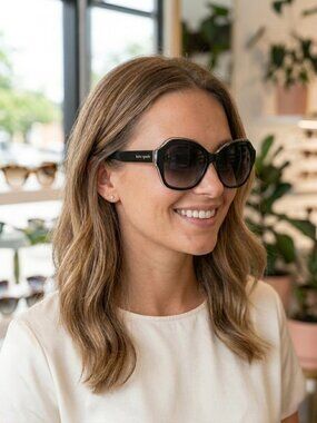 NEW KATE SPADE LOTTIE/G/S 0807WJ BLACK GREY POLARIZED AUTHENTIC SUNGLASSES